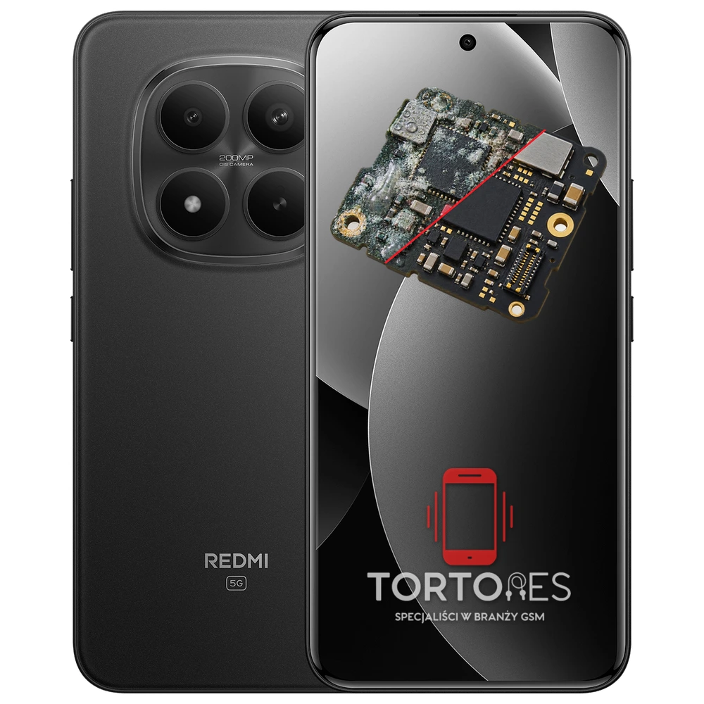 Redmi Note 15 Pro+ 5G z ilustracją zalania - czyszczenie po zalaniu