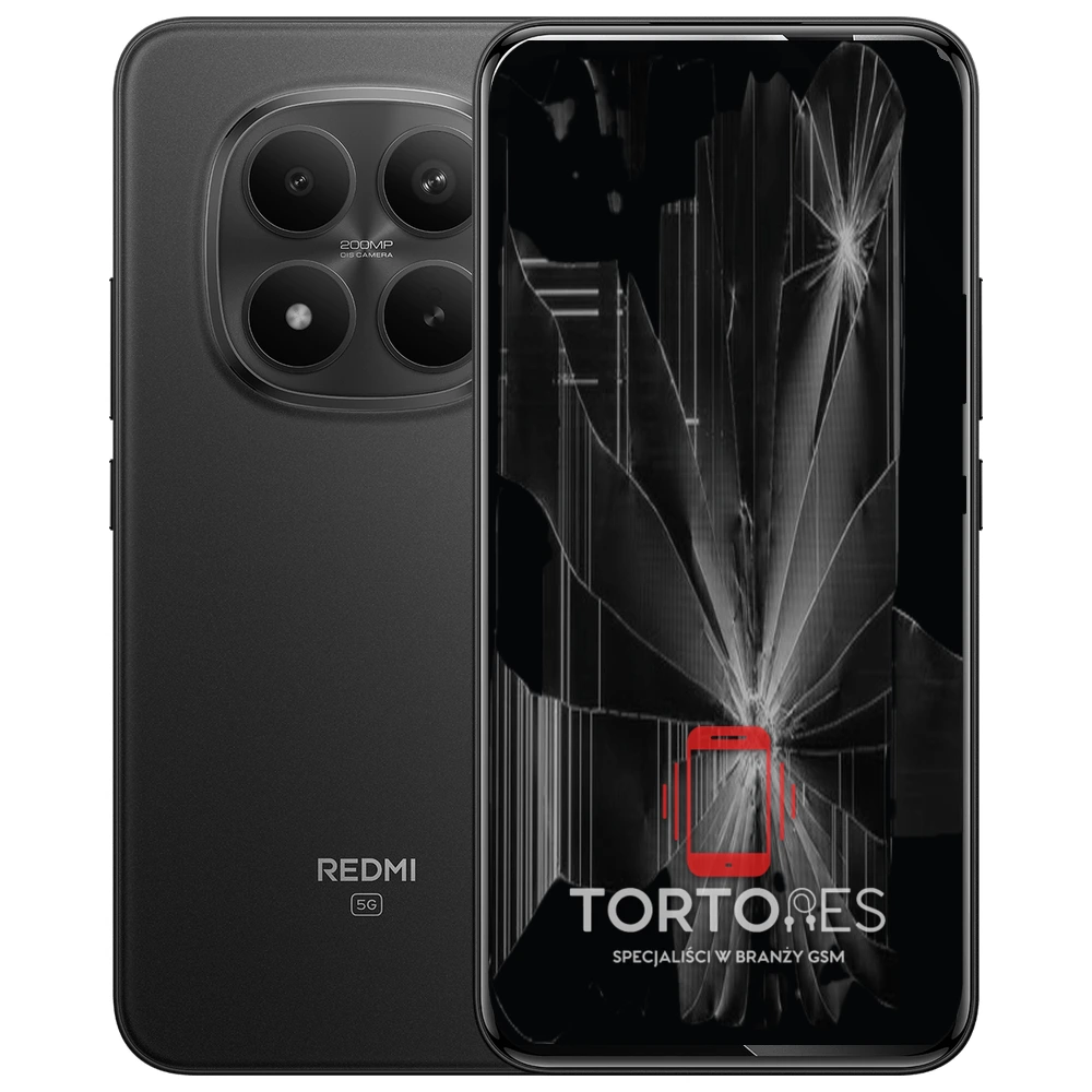 Redmi Note 15 Pro+ 5G z ilustracją pękniętego wyświetlacza - wymiana zbitego wyświetlacza