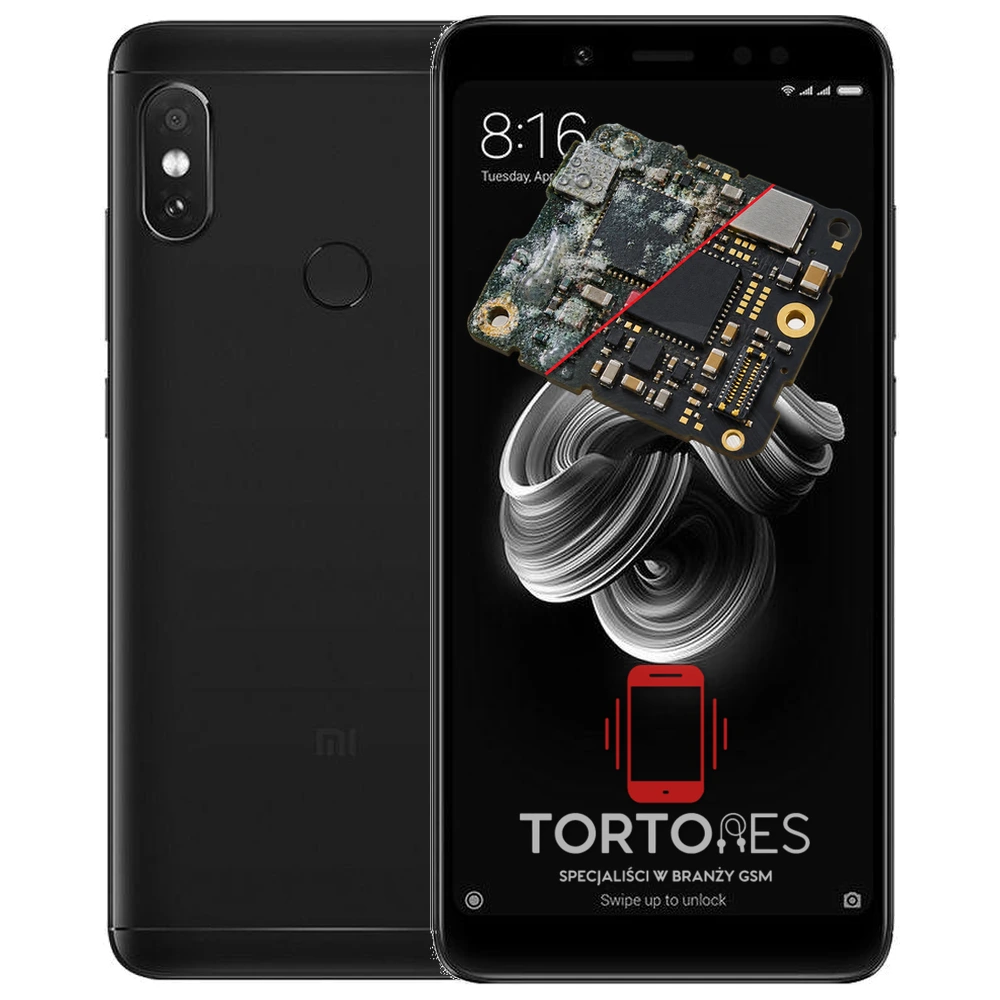 Redmi Note 5 z ilustracją zalania - czyszczenie po zalaniu