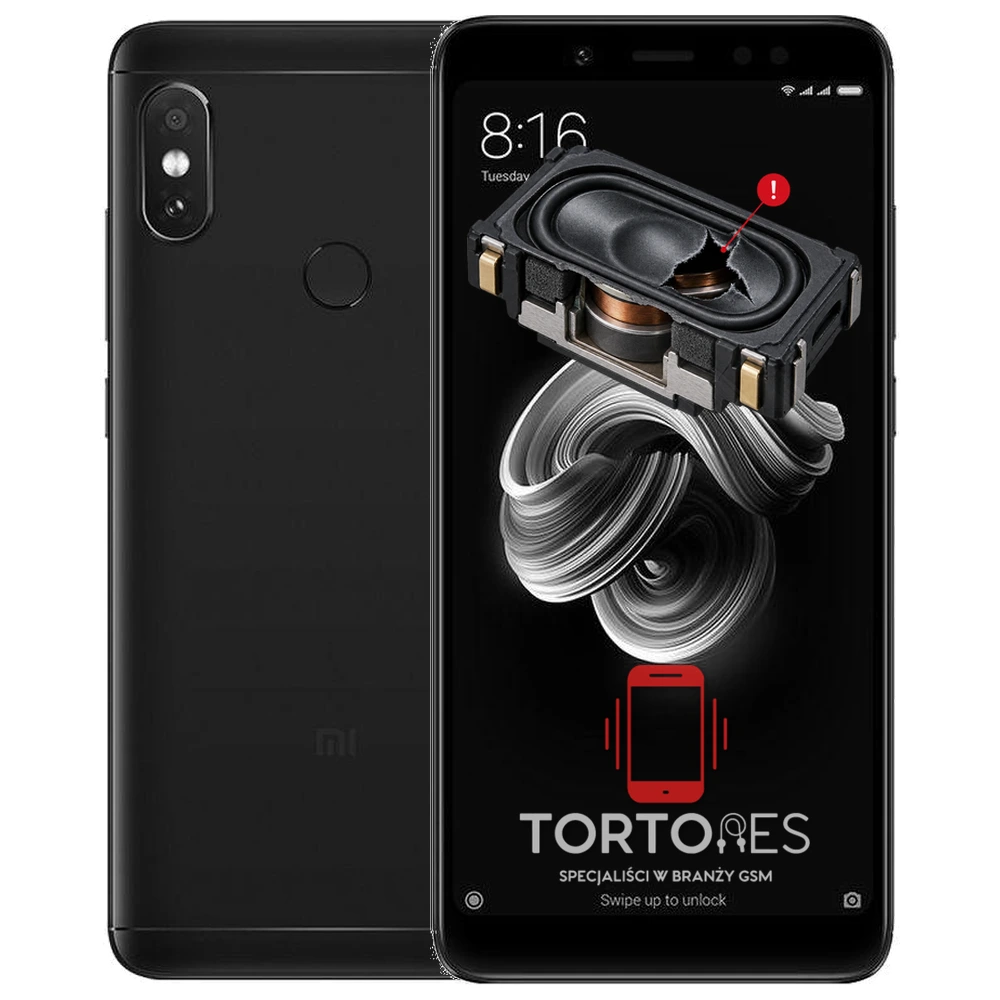 Redmi Note 5 z symbolem głośnika multimedialnego - wymiana głośnika multimedialnego