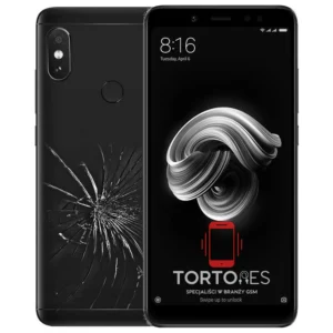 Redmi Note 5 z ilustracją pękniętej tylnej klapki - wymiana zbitej klapki