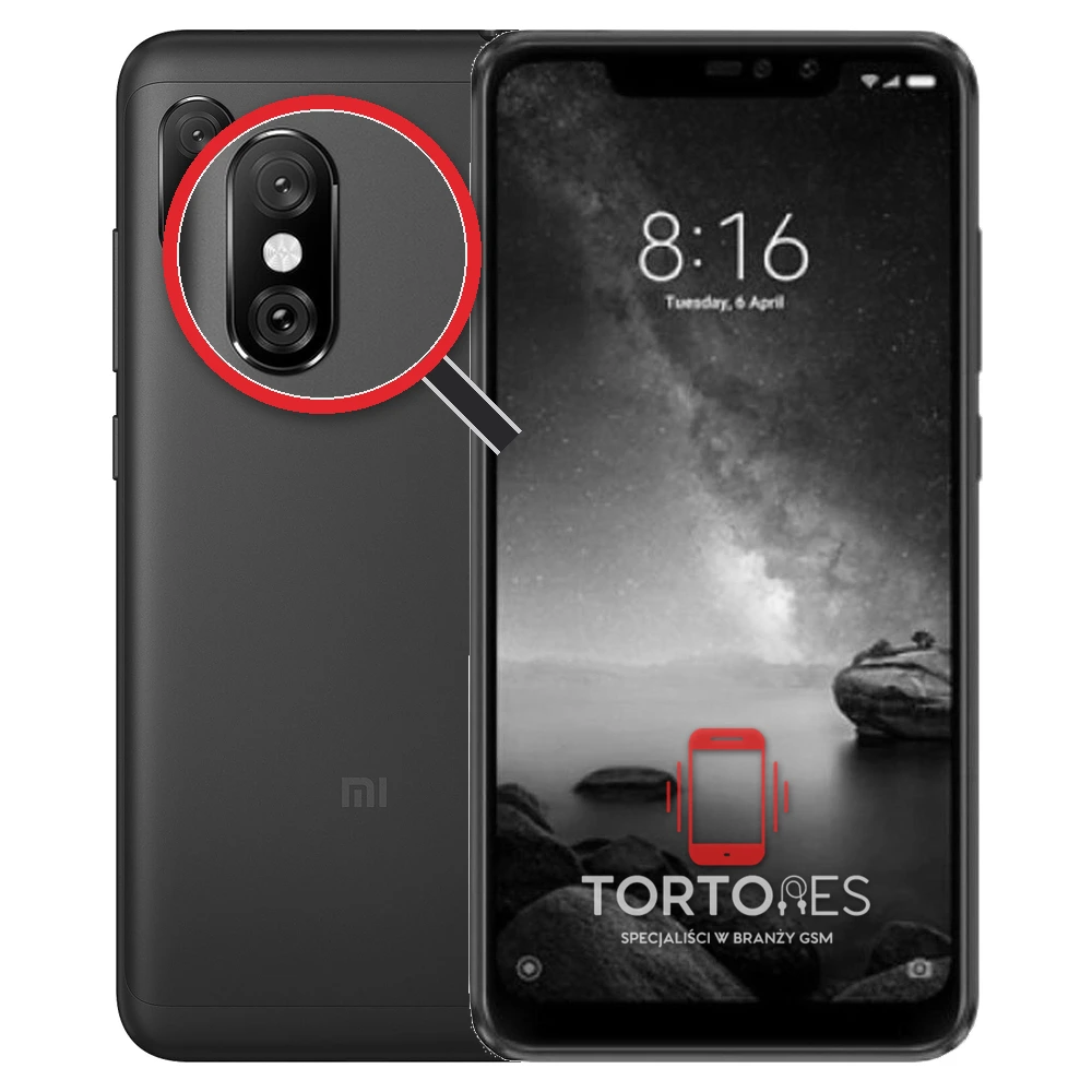 Redmi Note 6 Pro z lupą na tylnych aparatach - wymiana tylnej kamery