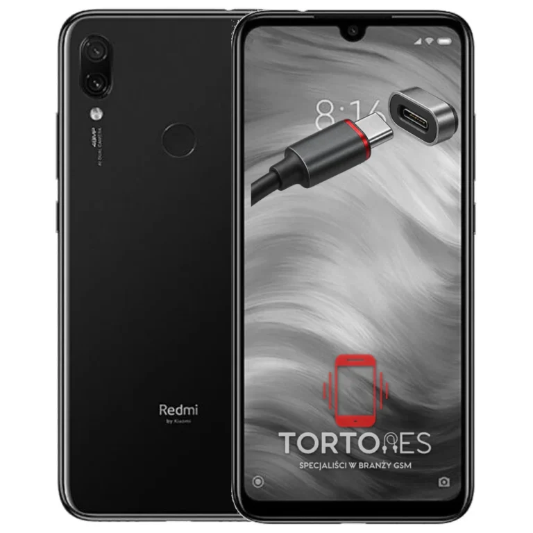 Redmi Note 7 z ilustracją złącza ładowania - naprawa złącza ładowania