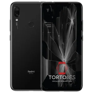 Redmi Note 7 z ilustracją pękniętego wyświetlacza - wymiana zbitego wyświetlacza
