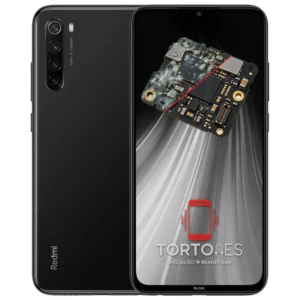 Redmi Note 8 z ilustracją zalania - czyszczenie po zalaniu