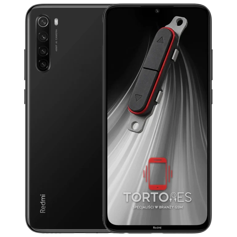 Redmi Note 8 z symbolem przycisków - naprawa przycisków włączania i głośności