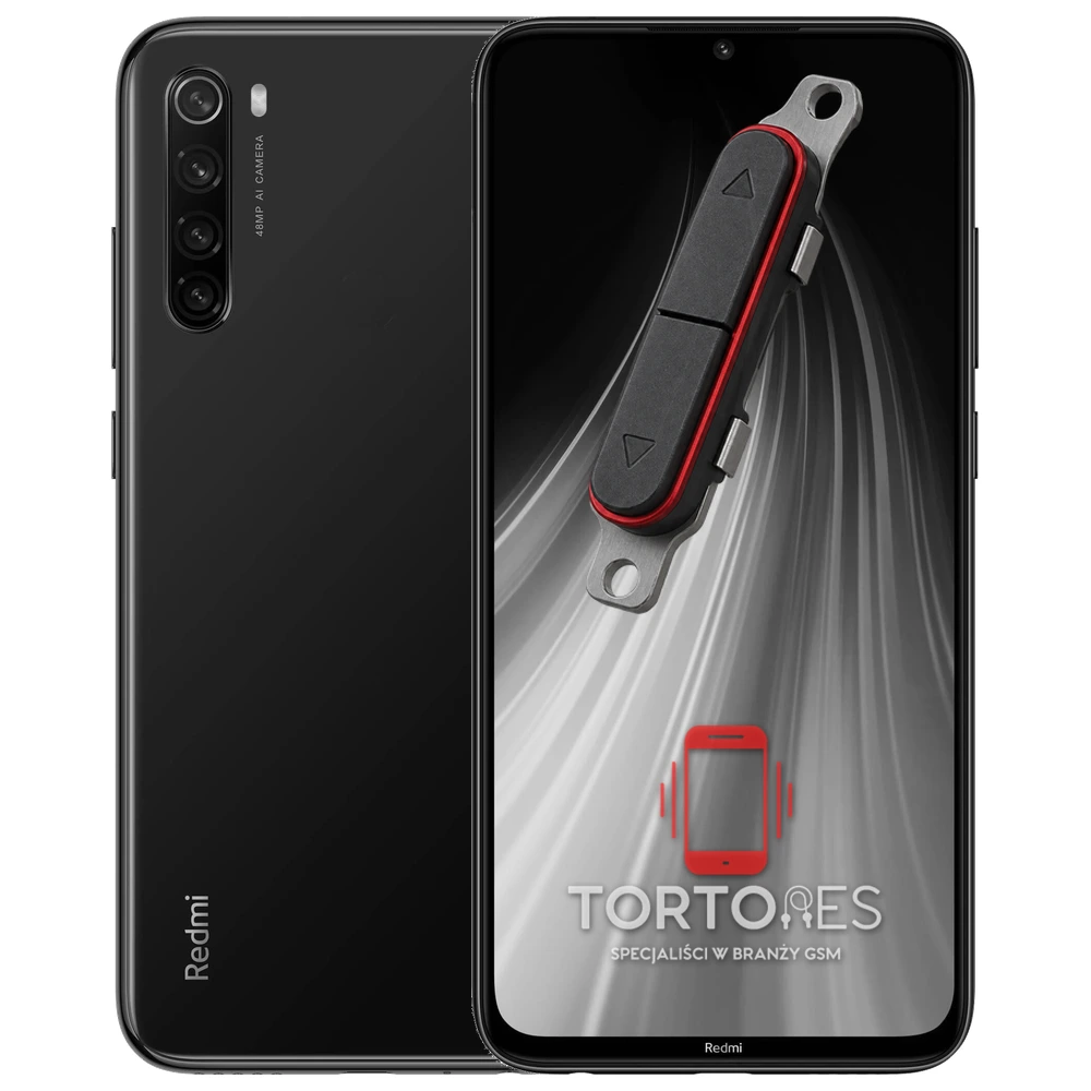 Redmi Note 8 z symbolem przycisków - naprawa przycisków włączania i głośności