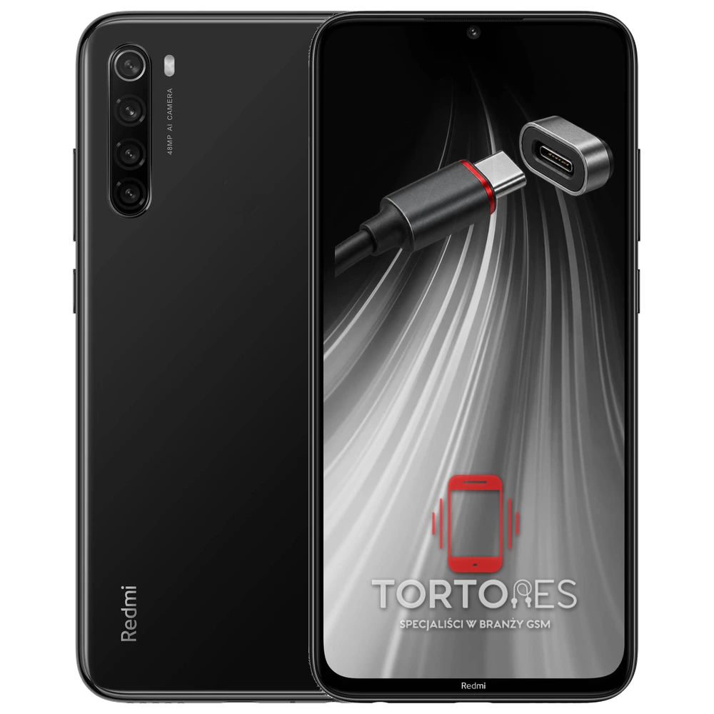 Redmi Note 8 z ilustracją złącza ładowania - naprawa złącza ładowania