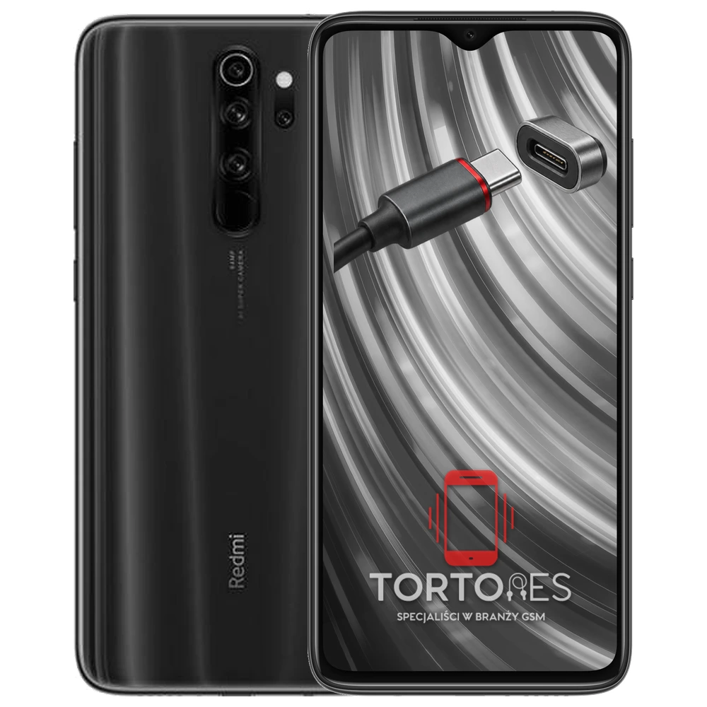 Redmi Note 8 Pro z ilustracją złącza ładowania - naprawa złącza ładowania