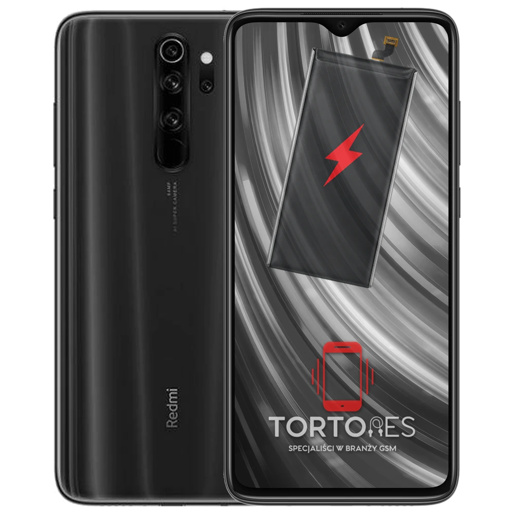 Redmi Note 8 Pro z ilustracją baterii - wymiana baterii