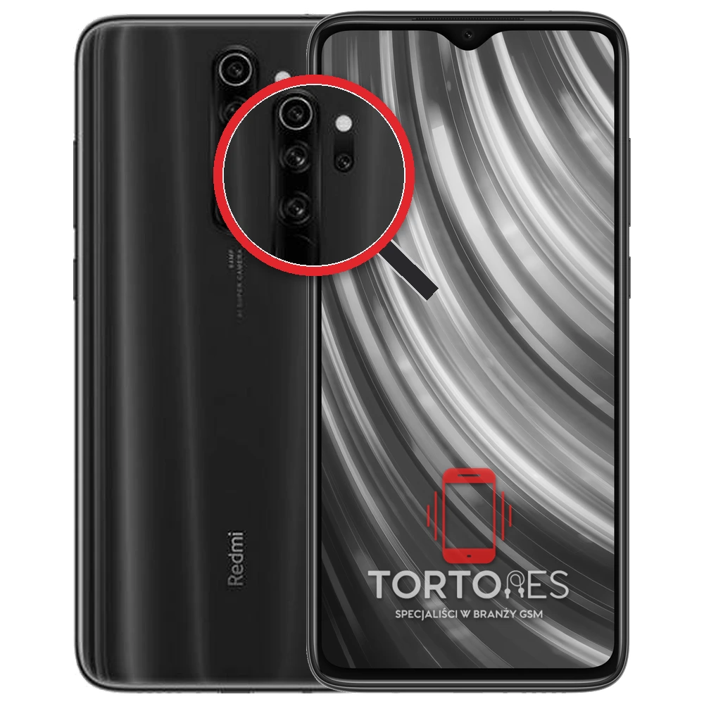 Redmi Note 8 Pro z lupą na tylnych aparatach - wymiana tylnej kamery