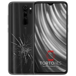 Redmi Note 8 Pro z ilustracją pękniętej tylnej klapki - wymiana zbitej klapki