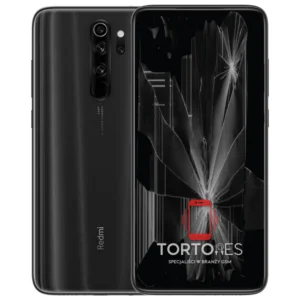 Redmi Note 8 Pro z ilustracją pękniętego wyświetlacza - wymiana zbitego wyświetlacza