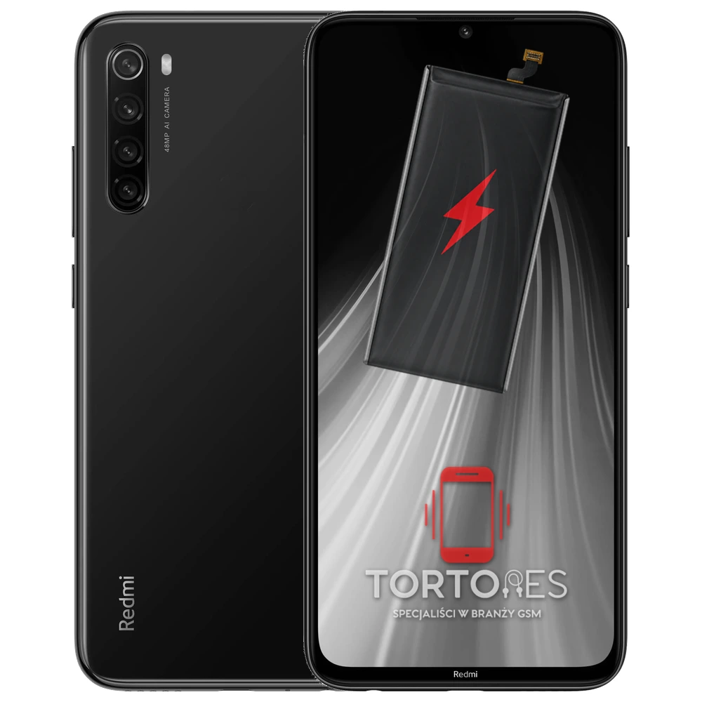 Redmi Note 8 z ilustracją baterii - wymiana baterii
