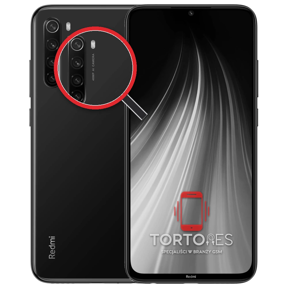 Redmi Note 8 z lupą na tylnych aparatach - wymiana tylnej kamery