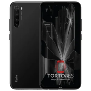 Redmi Note 8 z ilustracją pękniętego wyświetlacza - wymiana zbitego wyświetlacza