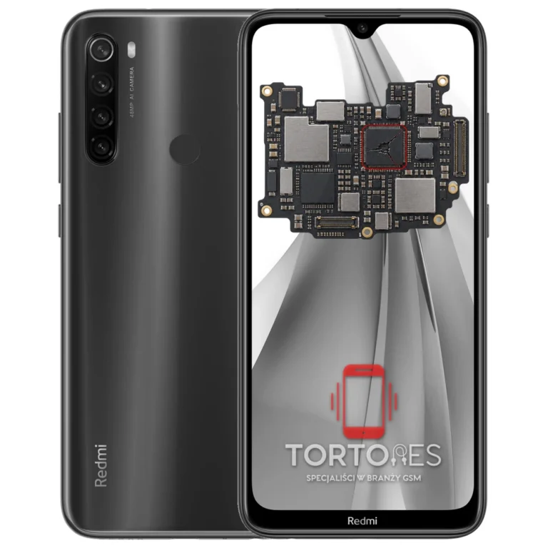 Redmi Note 8T z ilustracją płyty głównej - naprawa płyty głównej