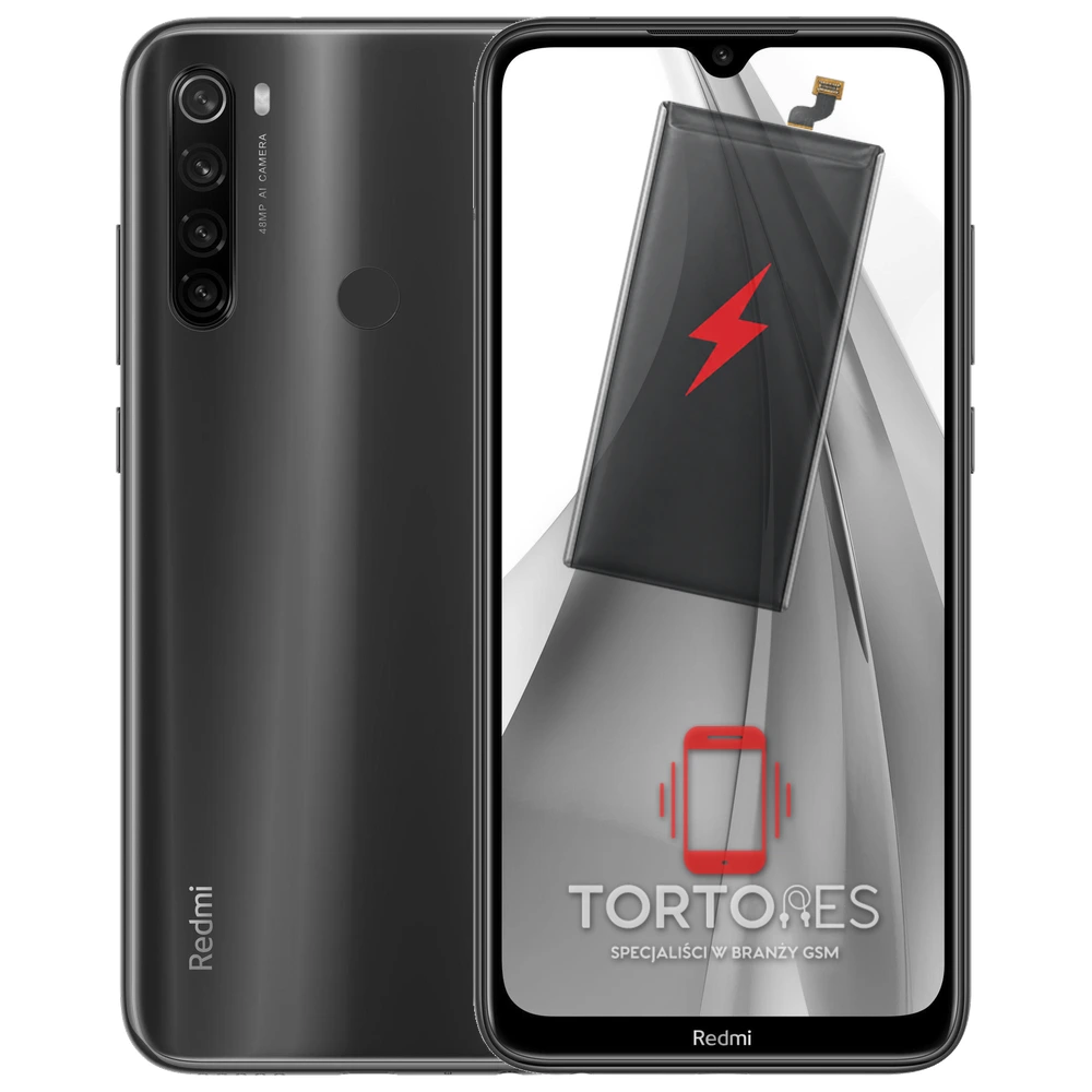 Redmi Note 8T z ilustracją baterii - wymiana baterii