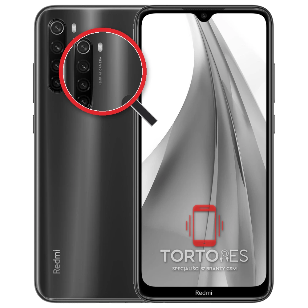 Redmi Note 8T z lupą na tylnych aparatach - wymiana tylnej kamery