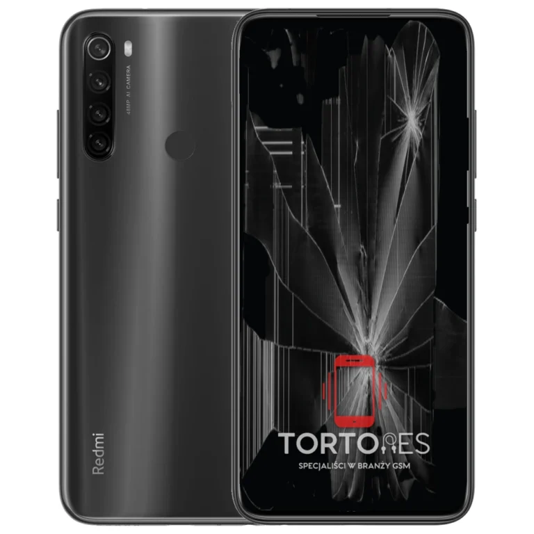Redmi Note 8T z ilustracją pękniętego wyświetlacza - wymiana zbitego wyświetlacza