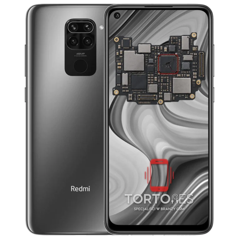 Redmi Note 9 z ilustracją płyty głównej - naprawa płyty głównej