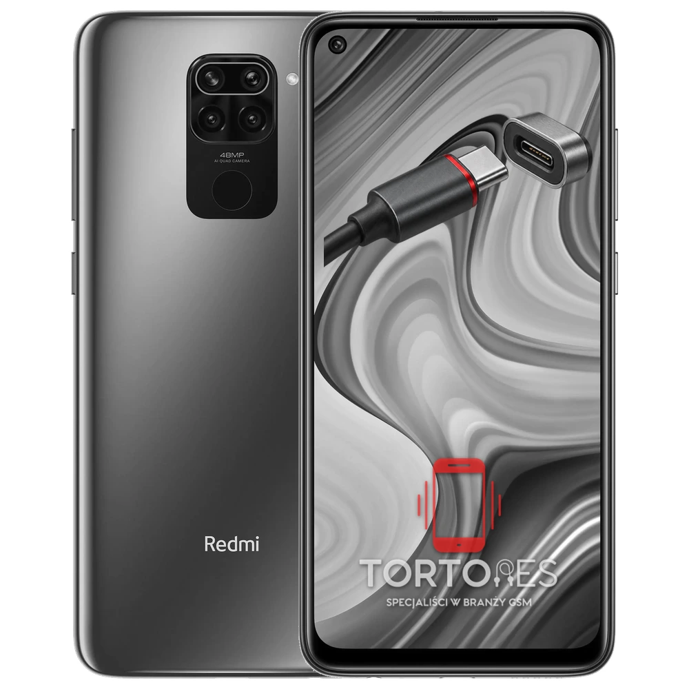 Redmi Note 9 z ilustracją złącza ładowania - naprawa złącza ładowania