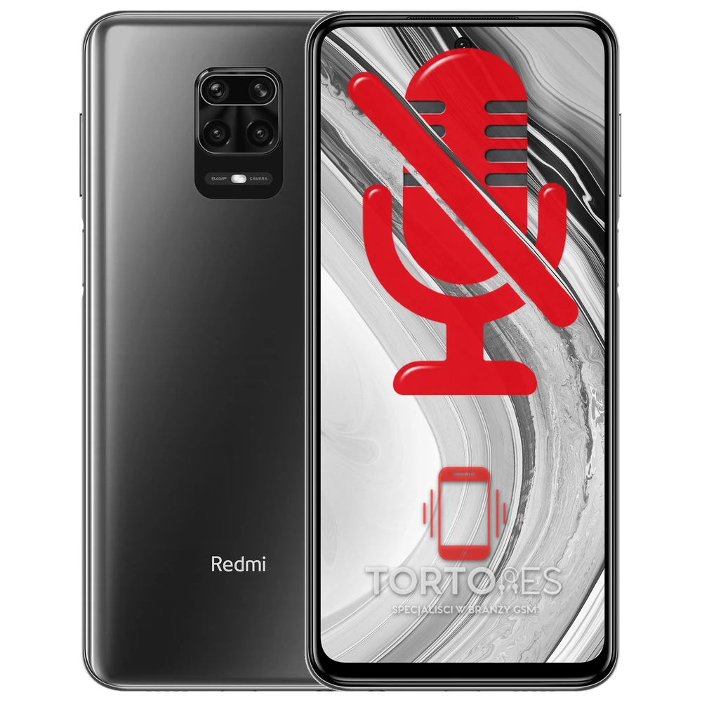 Redmi Note 9 Pro z symbolem mikrofonu - naprawa mikrofonu