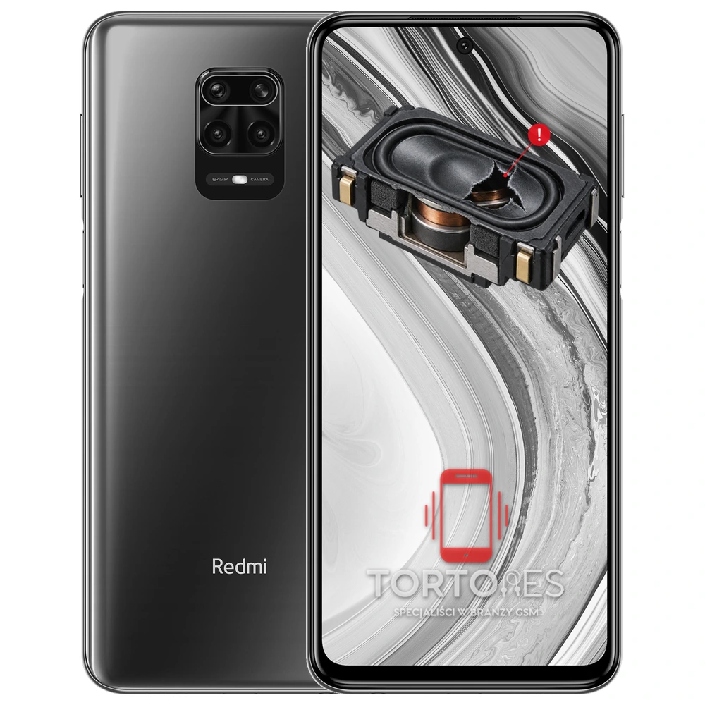 Redmi Note 9 Pro z symbolem głośnika multimedialnego - wymiana głośnika multimedialnego