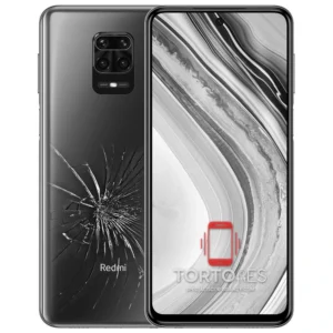 Redmi Note 9 Pro z ilustracją pękniętej tylnej klapki - wymiana zbitej klapki