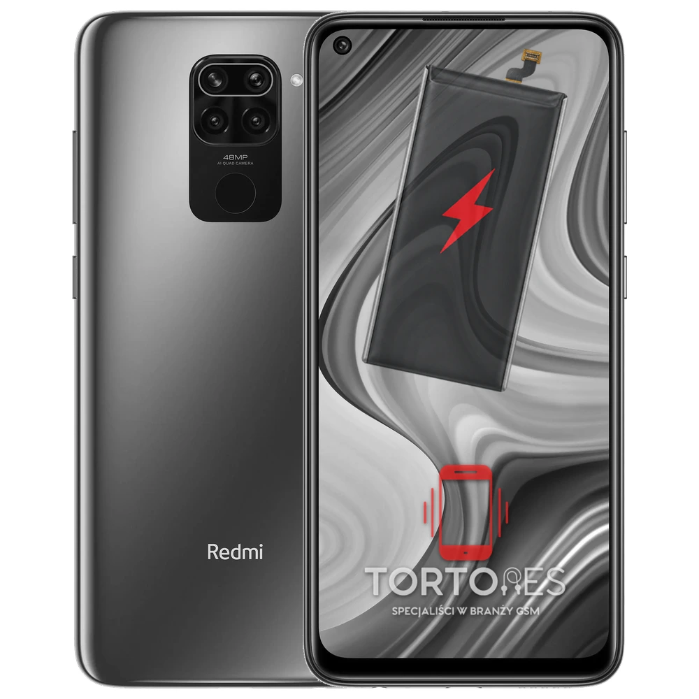 Redmi Note 9 z ilustracją baterii - wymiana baterii