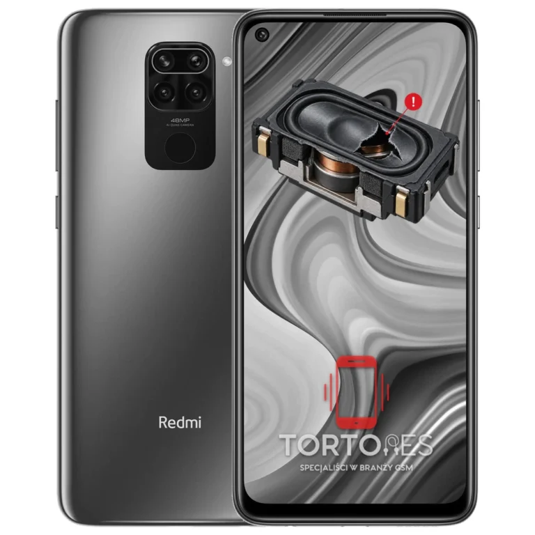 Redmi Note 9 z symbolem głośnika multimedialnego - wymiana głośnika multimedialnego