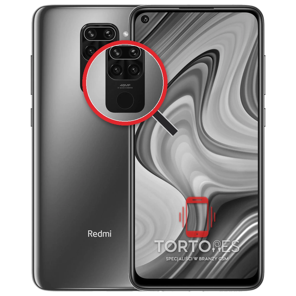 Redmi Note 9 z lupą na tylnych aparatach - wymiana tylnej kamery