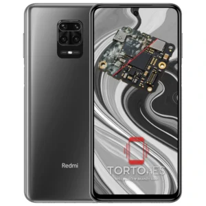 Redmi Note 9S z ilustracją zalania - czyszczenie po zalaniu