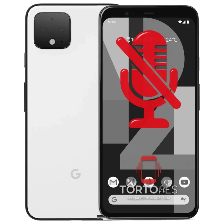 Google Pixel 4 z symbolem mikrofonu - naprawa mikrofonu