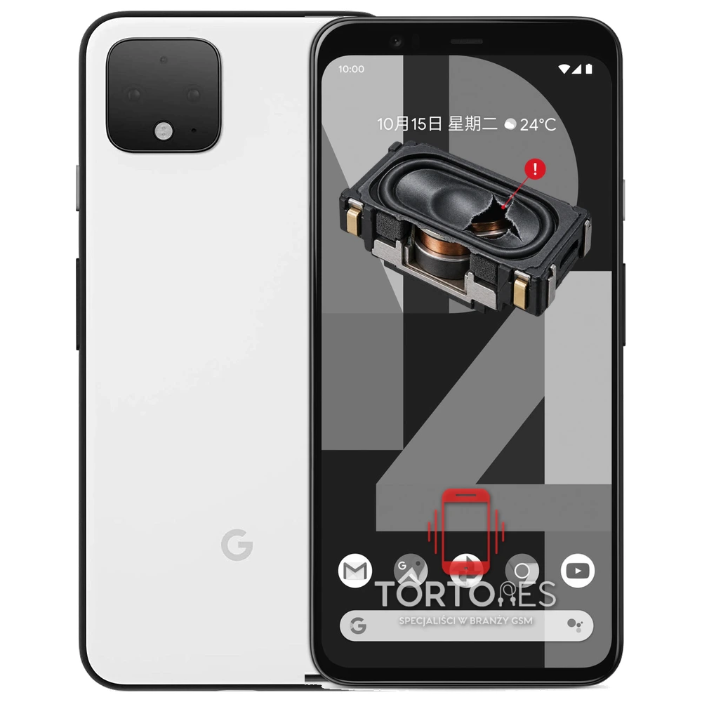 Google Pixel 4 z symbolem głośnika multimedialnego - wymiana głośnika multimedialnego