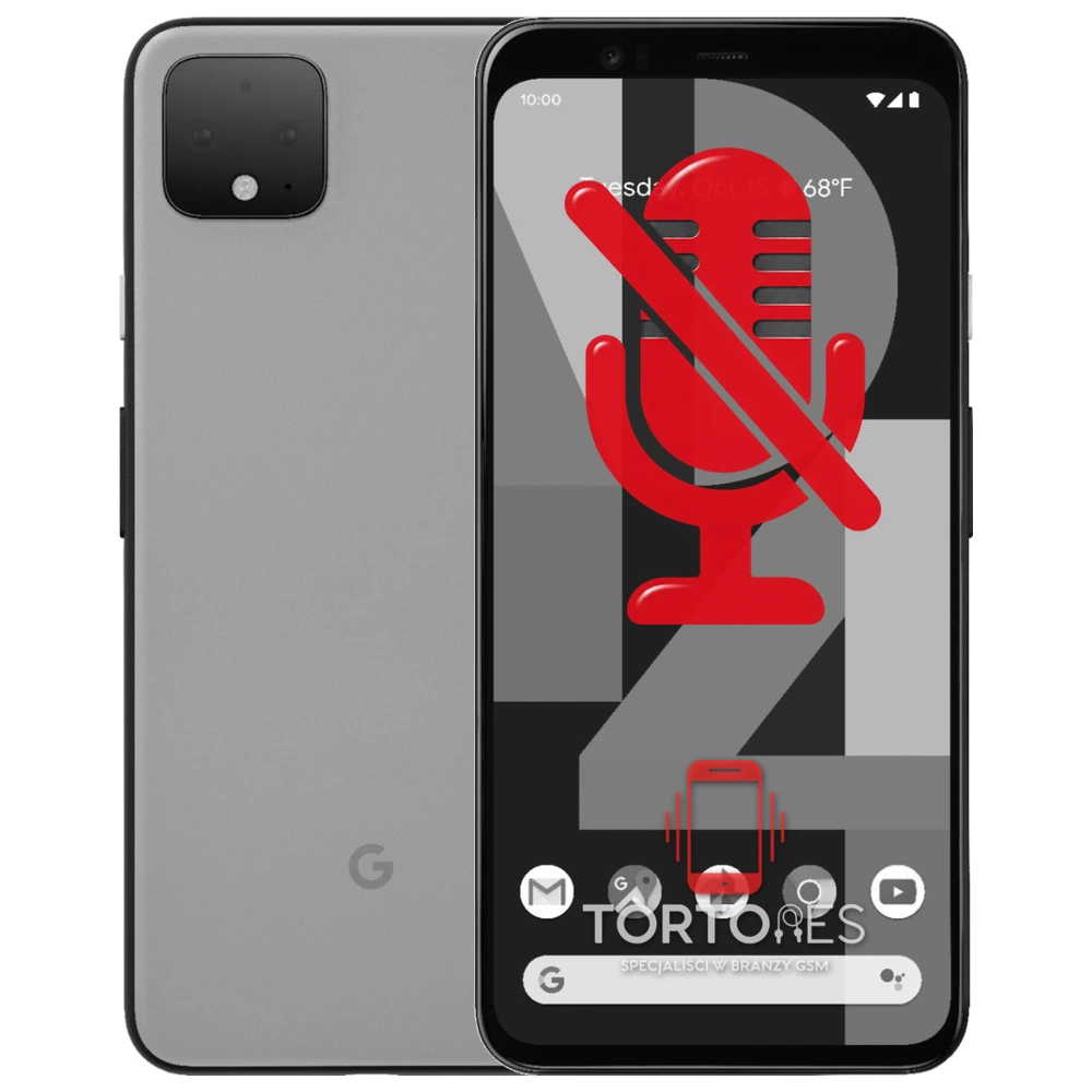 Google Pixel 4 XL z symbolem mikrofonu - naprawa mikrofonu
