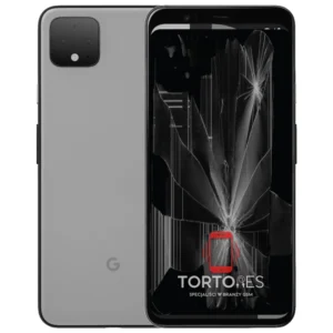 Google Pixel 4 XL z ilustracją pękniętego wyświetlacza - wymiana zbitego wyświetlacza