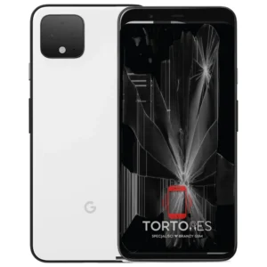Google Pixel 4 z ilustracją pękniętego wyświetlacza - wymiana zbitego wyświetlacza