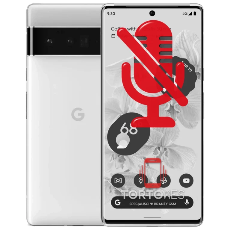 Google Pixel 6 Pro z symbolem mikrofonu - naprawa mikrofonu