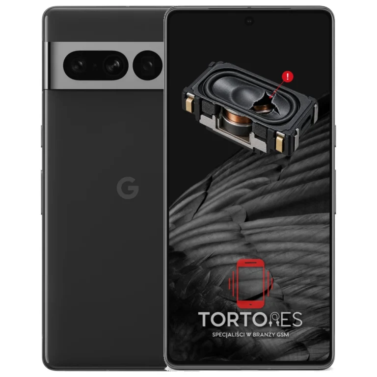 Google Pixel 7 Pro z symbolem głośnika multimedialnego - wymiana głośnika multimedialnego