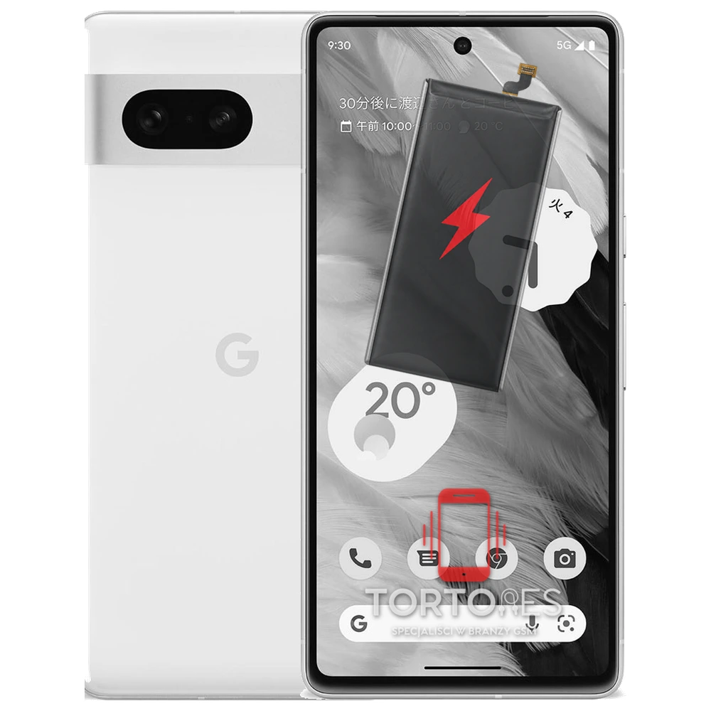 Google Pixel 7 z ilustracją baterii - wymiana baterii