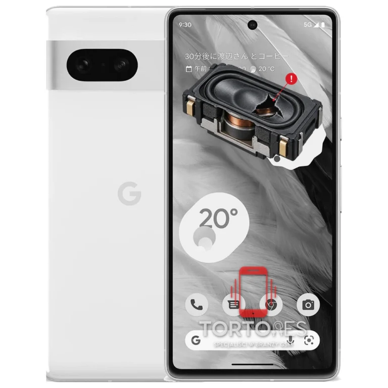 Google Pixel 7 z symbolem głośnika multimedialnego - wymiana głośnika multimedialnego