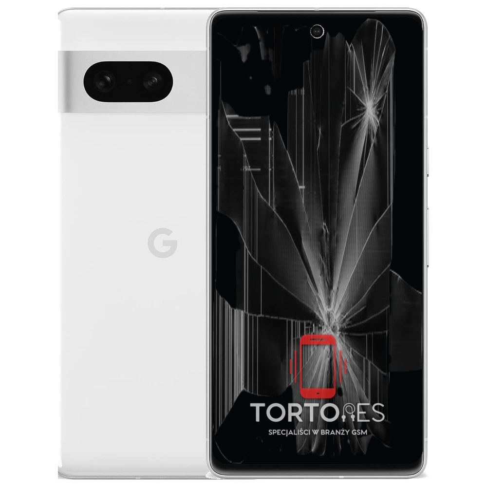 Google Pixel 7 z ilustracją pękniętego wyświetlacza - wymiana zbitego wyświetlacza