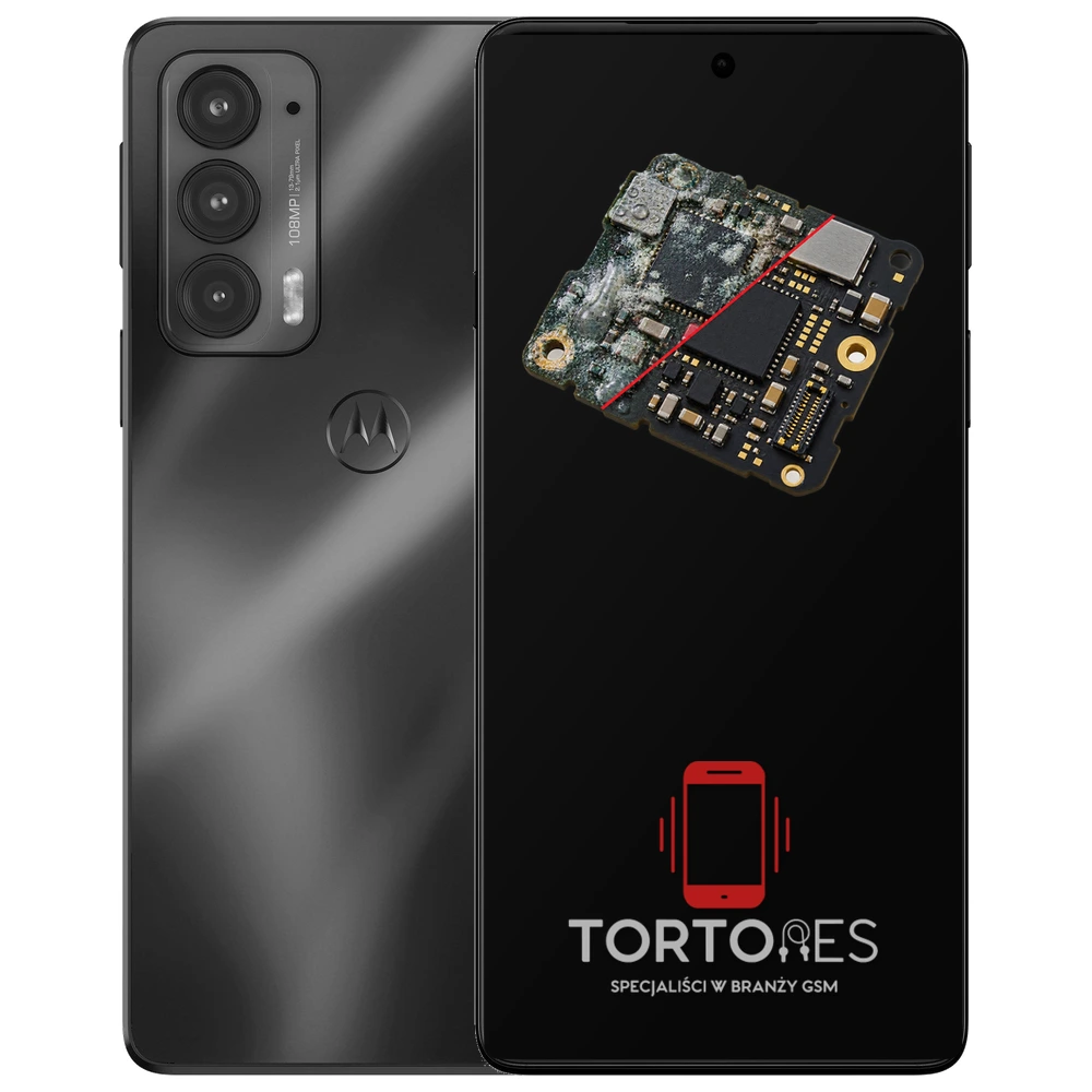 Motorola Edge 20 z ilustracją zalania - czyszczenie po zalaniu