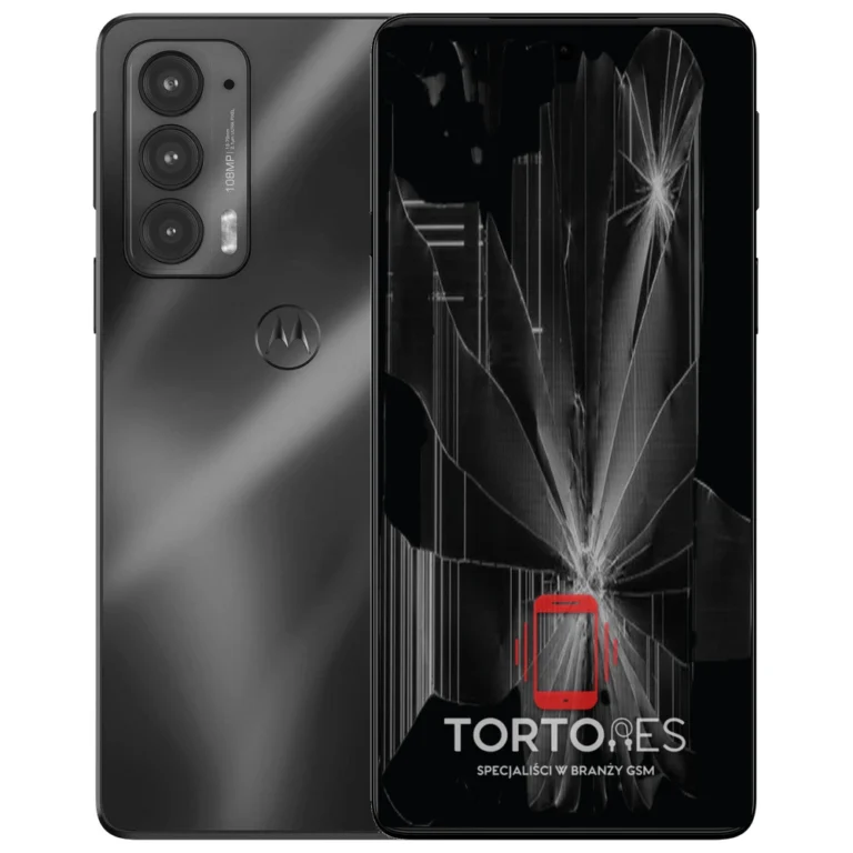 Motorola Edge 20 z ilustracją pękniętego wyświetlacza - wymiana zbitego wyświetlacza