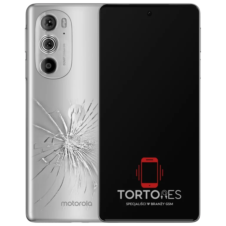 Motorola Edge 30 Pro z ilustracją pękniętej tylnej klapki - wymiana zbitej klapki