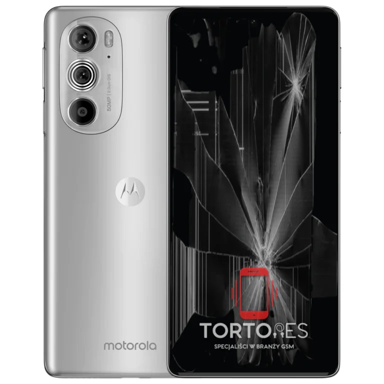 Motorola Edge 30 Pro z ilustracją pękniętego wyświetlacza - wymiana zbitego wyświetlacza