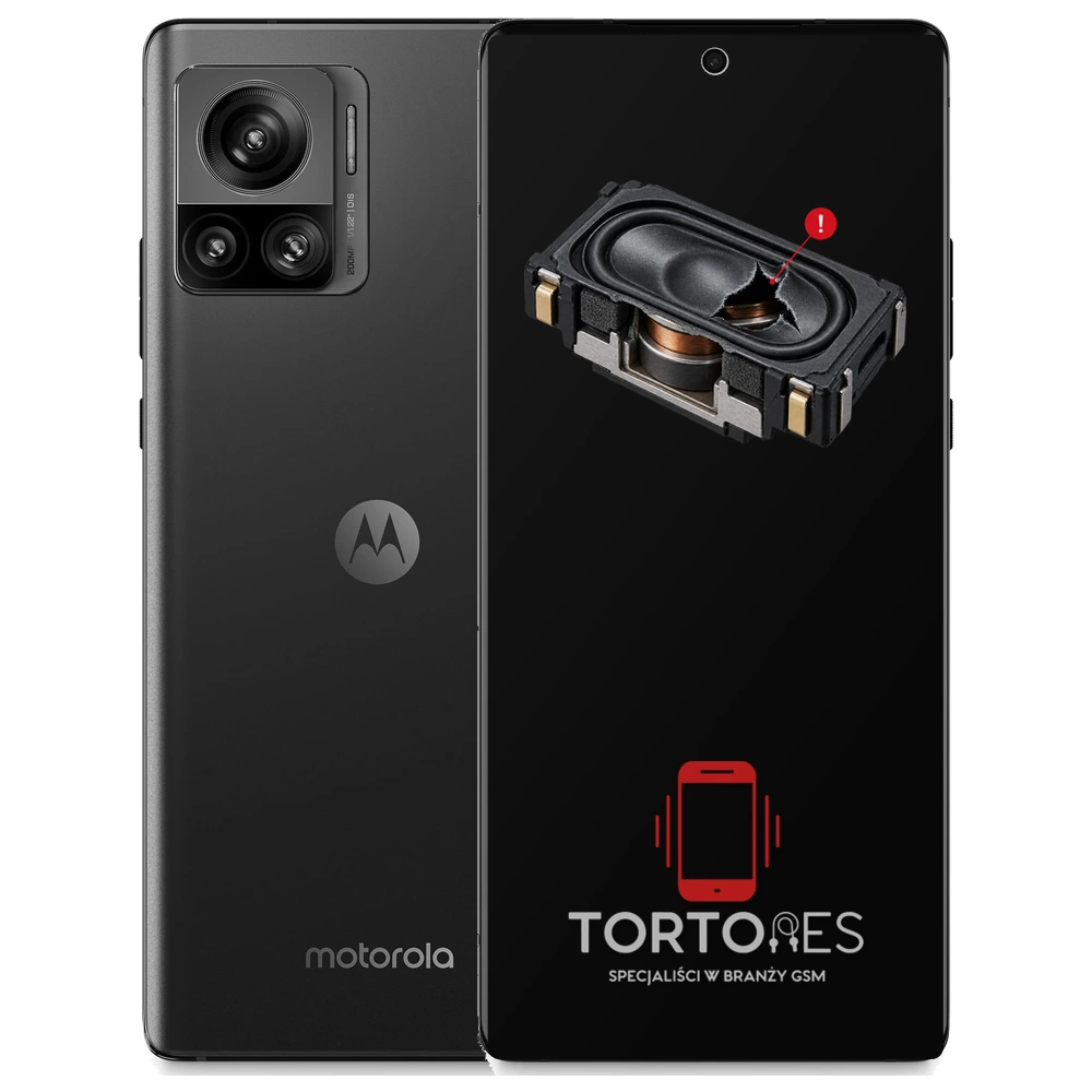 Motorola Edge 30 Ultra z symbolem głośnika multimedialnego - wymiana głośnika multimedialnego