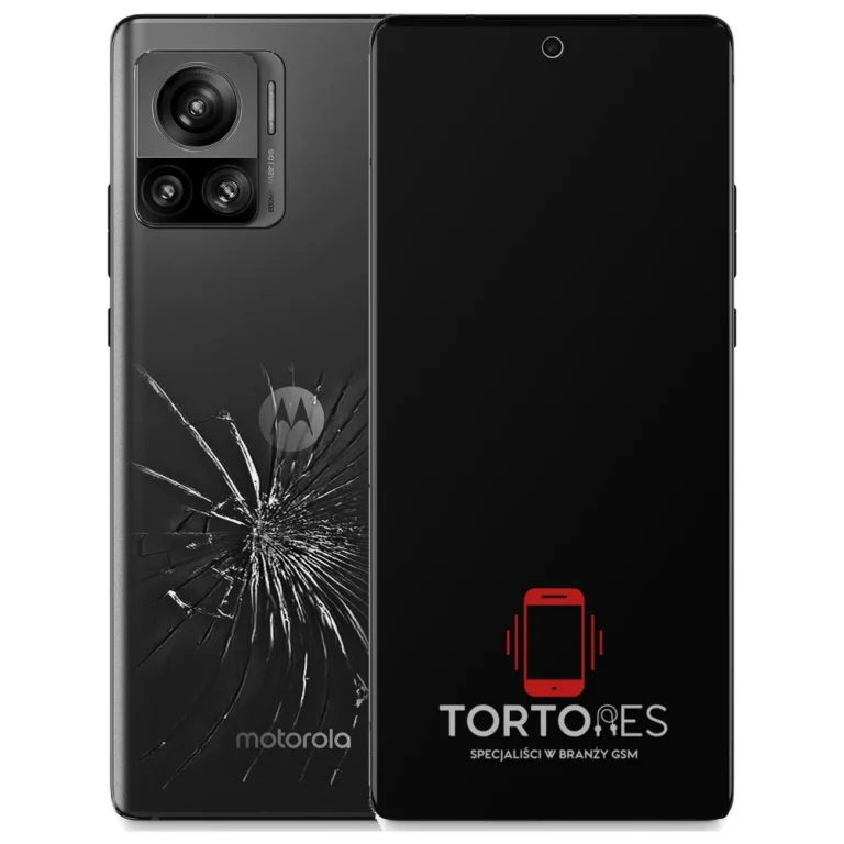 Motorola Edge 30 Ultra z ilustracją pękniętej tylnej klapki - wymiana zbitej klapki