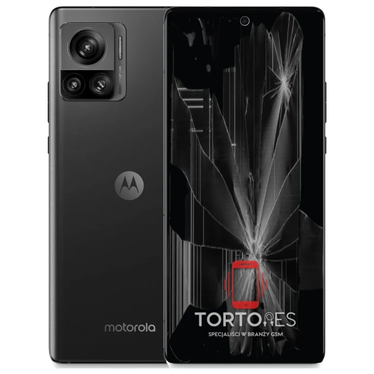 Motorola Edge 30 Ultra z ilustracją pękniętego wyświetlacza - wymiana zbitego wyświetlacza